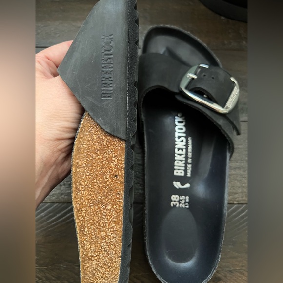 Birkenstock Madrid Black Leather Sandals NWOT - Picture 5 of 6